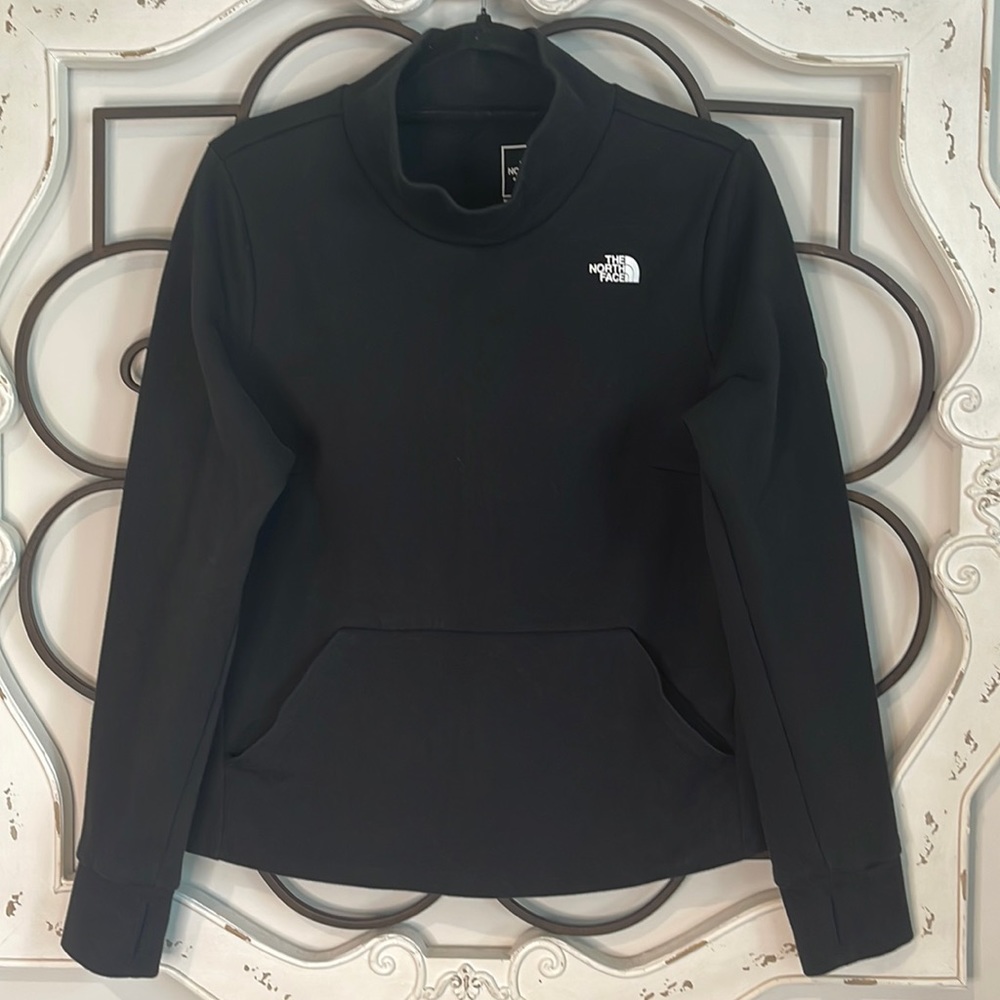 THE NORTH FACE MOCK NECK STRETCH PULLOVER BLACK SIZE LARGE